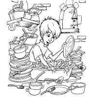 A coloring page of the black cauldron
